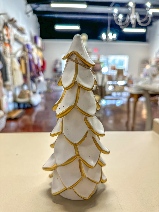 Medium Christmas Gold Ceramic Tree