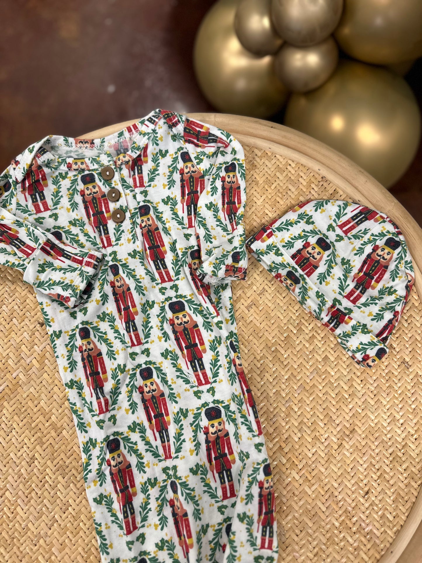 Crushin' Christmas Infant Gown & Beanie Set