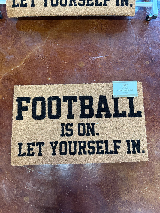 Football Is On Coir Doormat