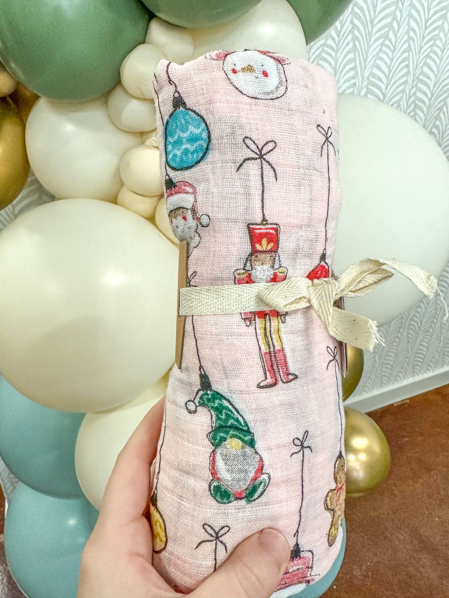 Pink Christmas Ornament Swaddle