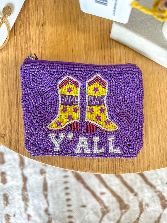LSU Game Day Beaded Pouch