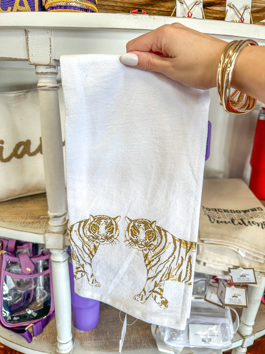 Tiger Walk Flour Sack Hand Towel