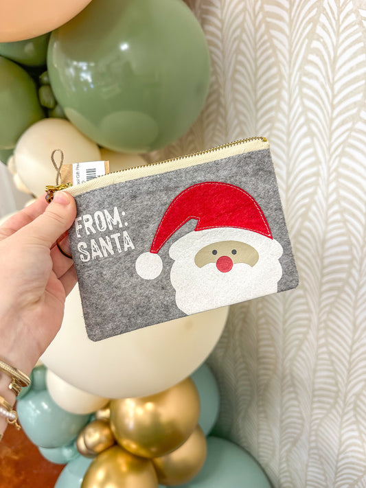 Santa Felted Wool Gift Pouch