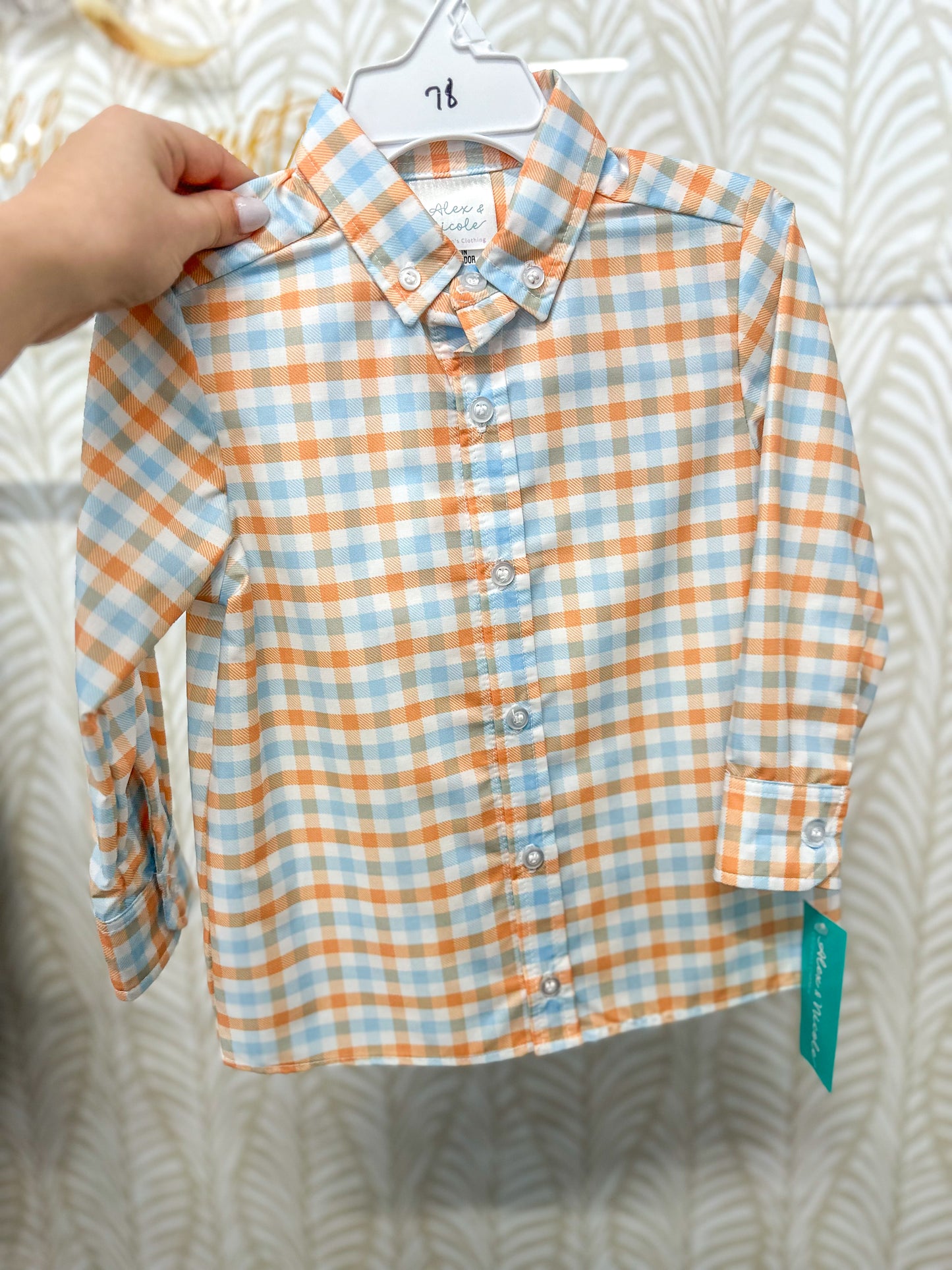 Orange & Sky Blue Charm Oxford Shirt