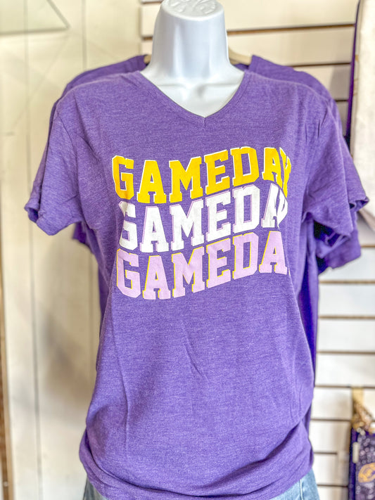 Purple & Gold Game Day Wave T-Shirt