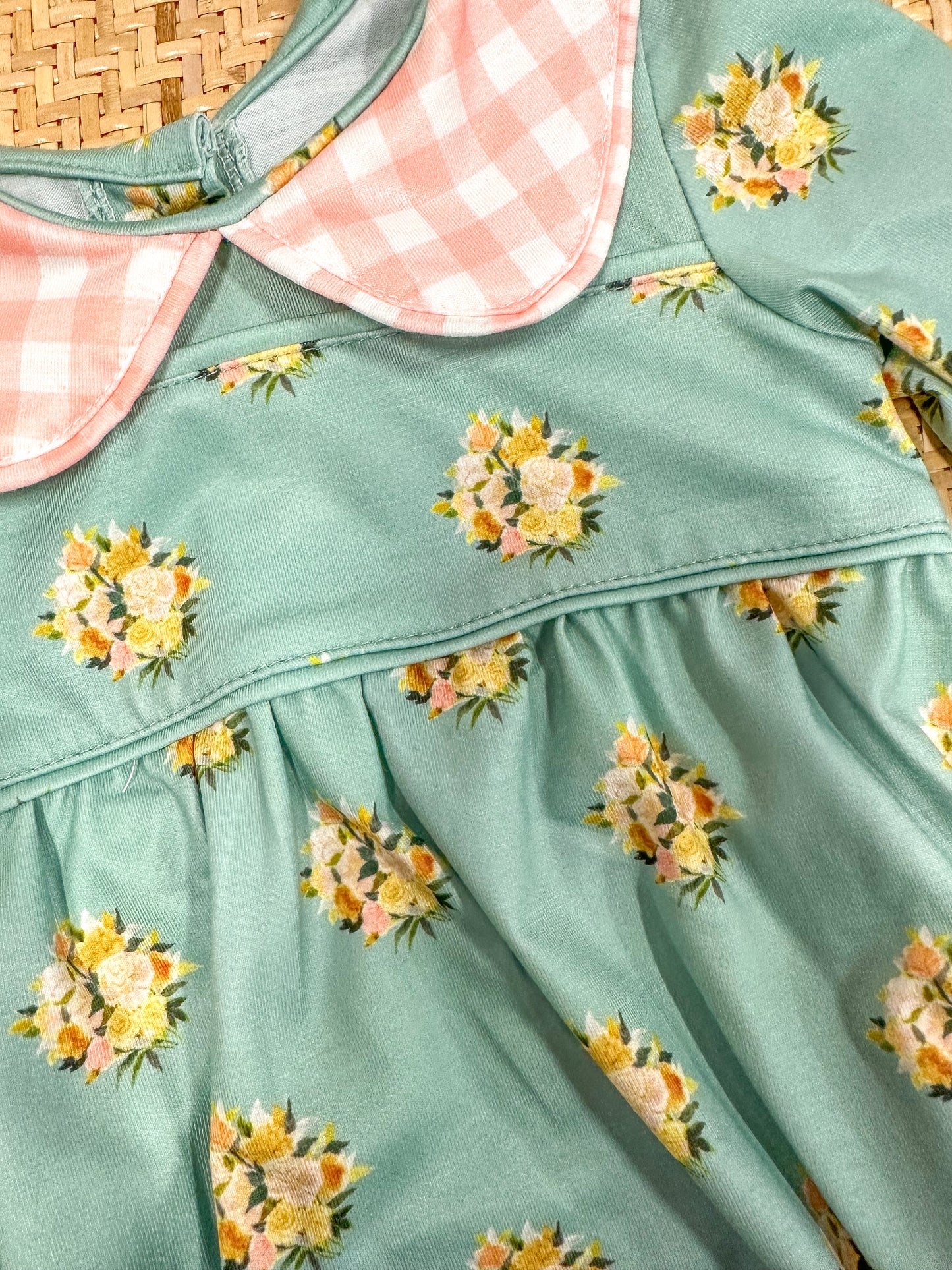 She's Sweet In Sage Floral Print Bubble