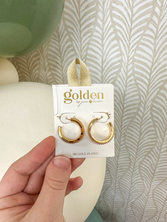 Golden 18K Gold Plated Mary Hoop Earrings