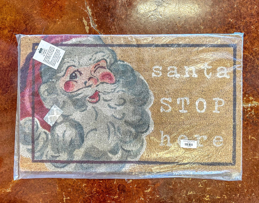 Santa Stop Here Door Mat