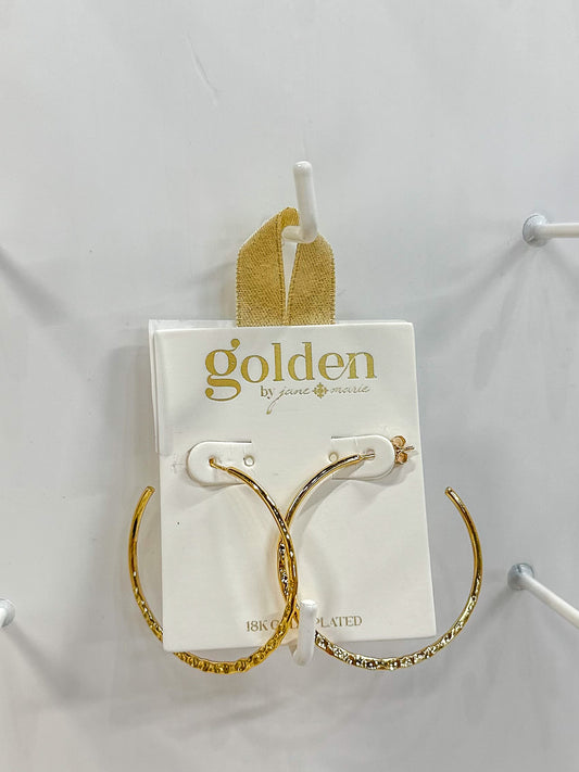 Golden 18K Gold Plated Ciara Hoop Earrings