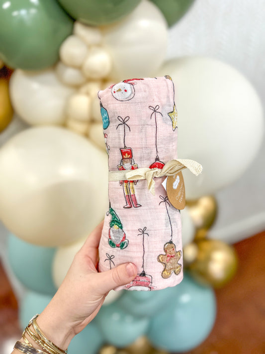 Pink Christmas Ornament Swaddle