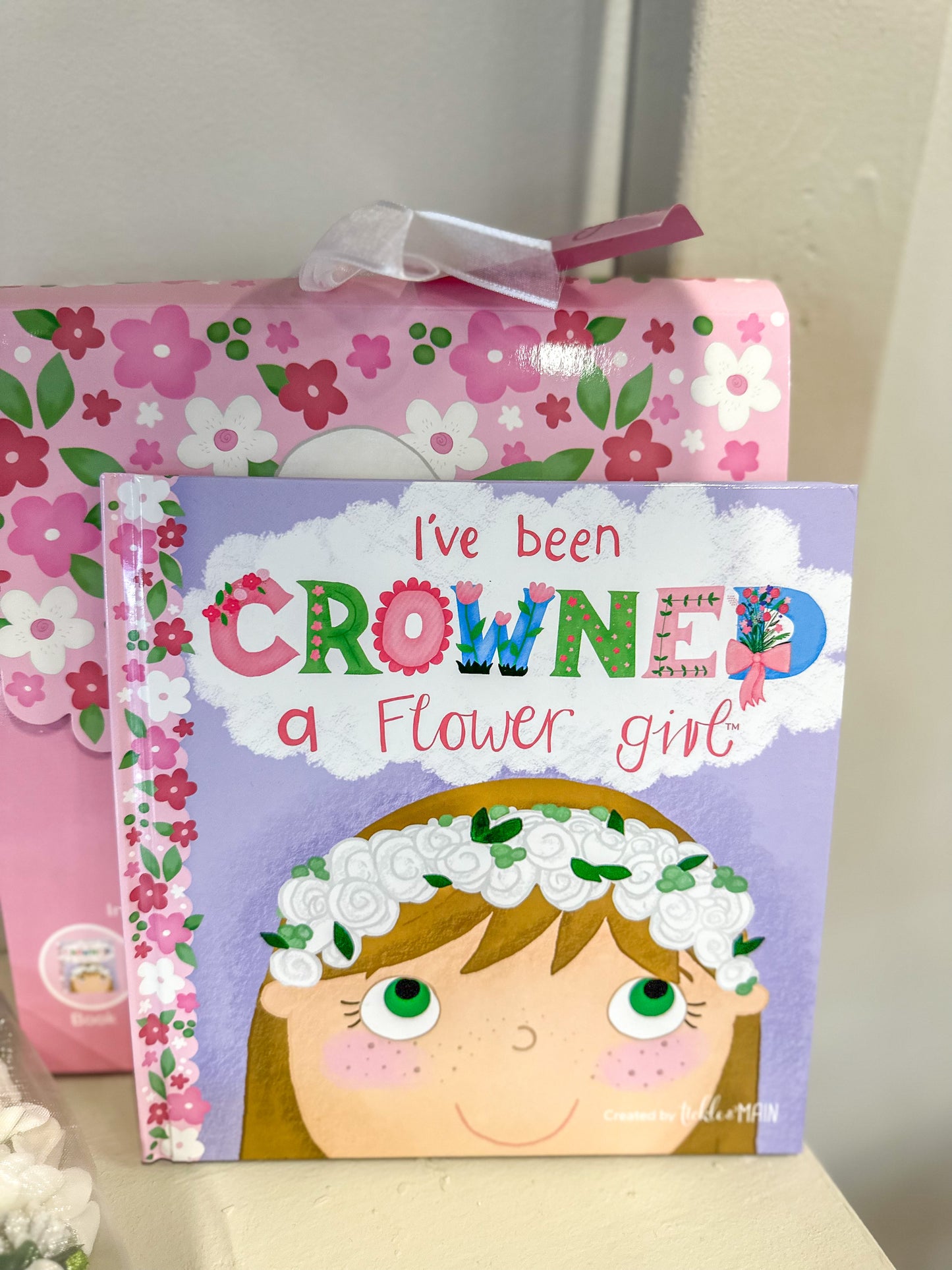 Flower Girl Gift Set W/ Book & Flower Crown