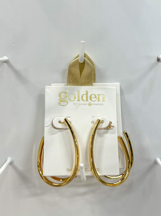 Golden 18K Gold Plated Ella Hoop Earrings