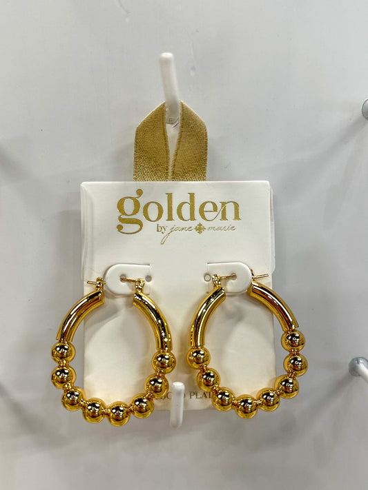 Golden 18K Gold Plated Lorraine Hoop Earrings