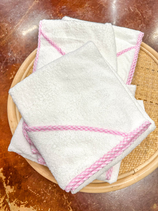 BB Pink Gingham Infant Hooded Towel