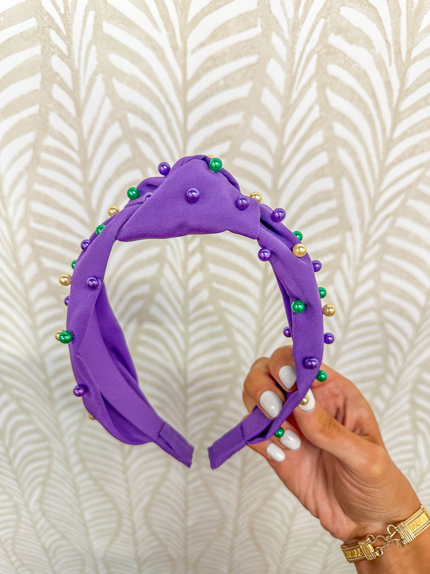 Mardi Gras Purple Pearl Headband