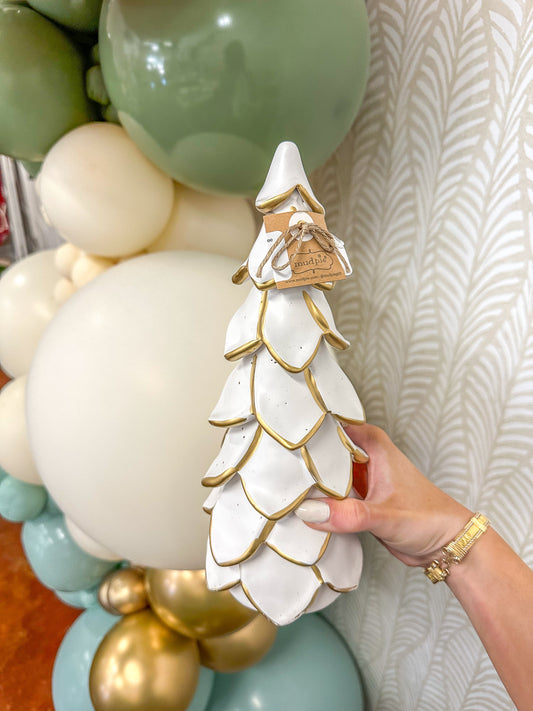 Small Christmas Gold Ceramic Tree
