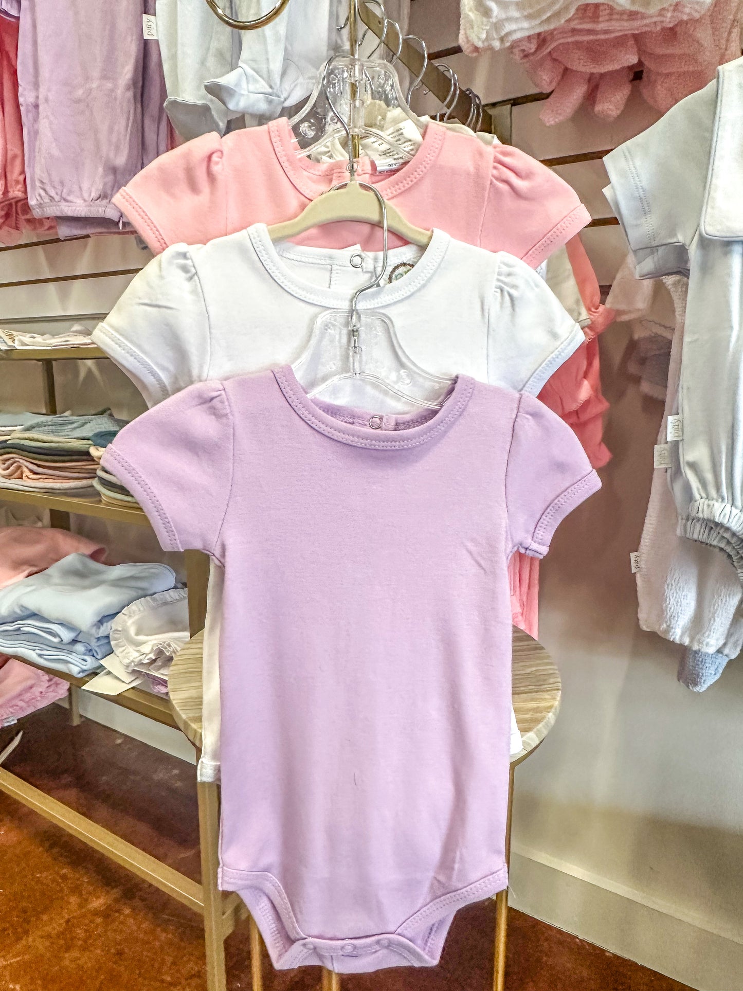 BB Light Pink Girl's Puff Sleeve Infant Bodysuit