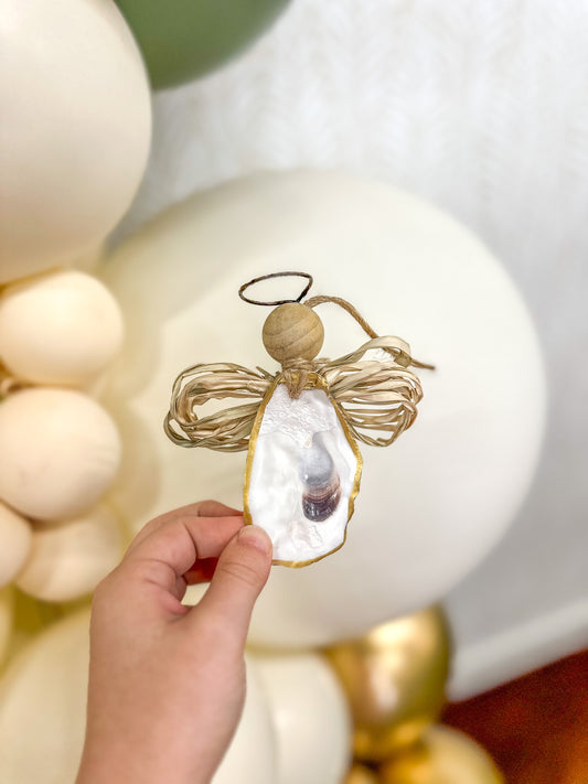 Boxed Oyster Angel Ornament