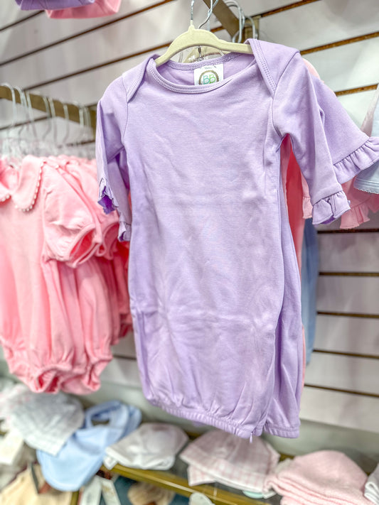 BB Girl's Lavender Ruffle Infant Gown W/ Hidden Zipper