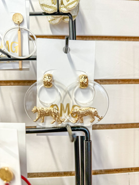 Easy Tiger Gold/Clear Earrings