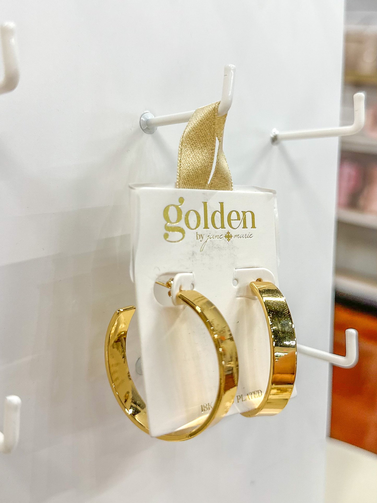 Golden 18K Gold Plated Angela Hoop Earrings