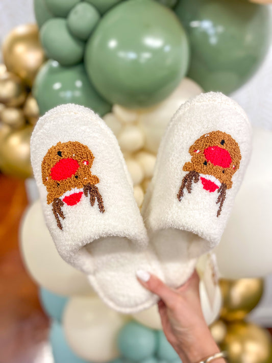The Red Nose Reindeer Slippers