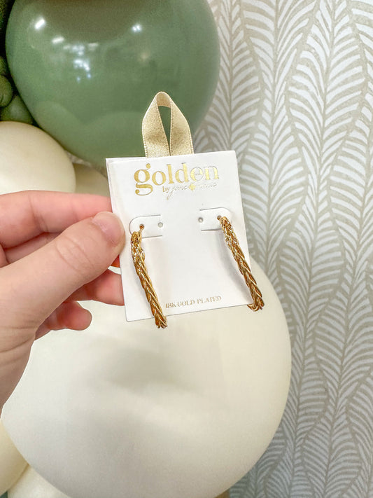 Golden 18K Gold Plated Evelyn Hoop Earrings