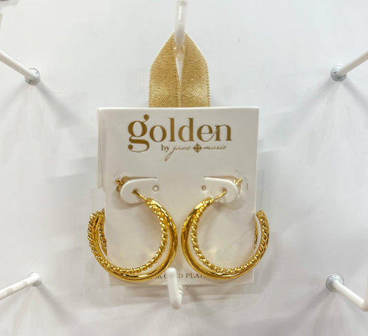 Golden 18K Gold Plated Olivia Hoop Earrings