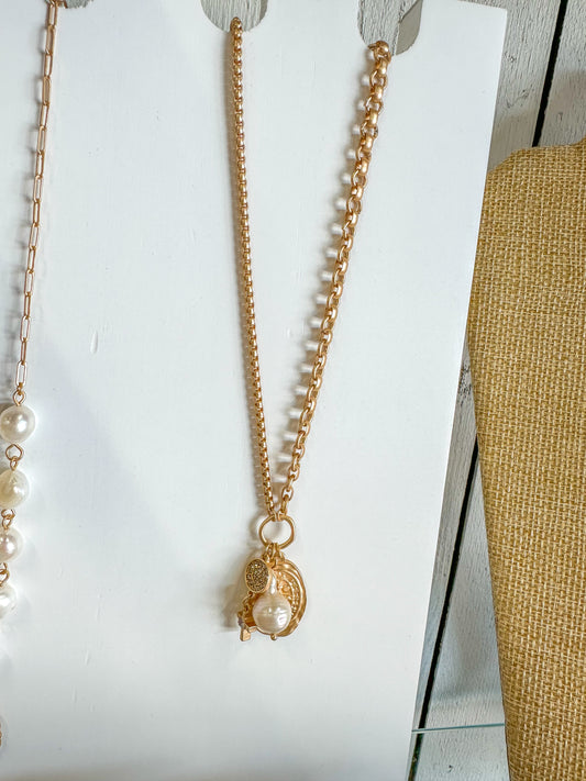 Helena Gold Oval Medallion Coin Necklace