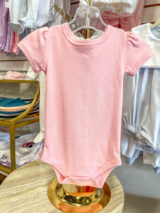 BB Light Pink Girl's Puff Sleeve Infant Bodysuit