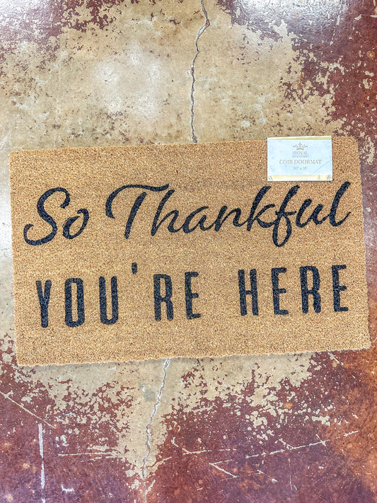 So Thankful Coir Doormat