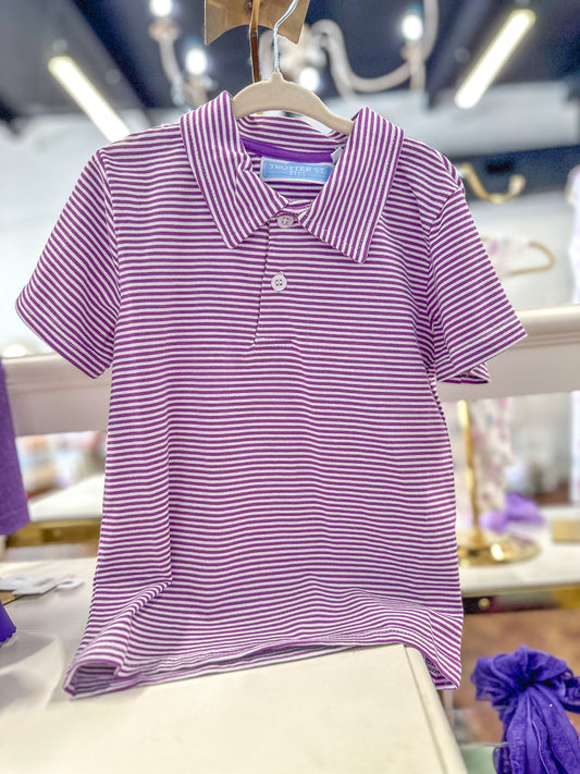 Purple Stripe Henry Gameday Polo