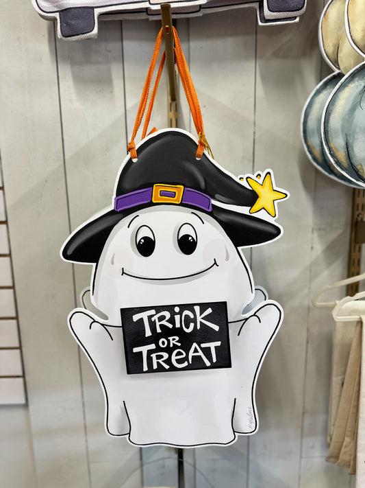 Trick Or Treat Ghost Doorhanger