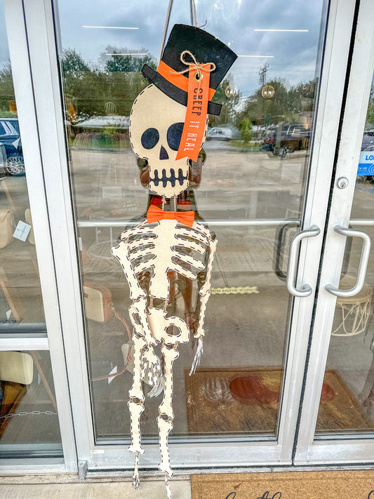 Top Hat Skeleton Door Hanger
