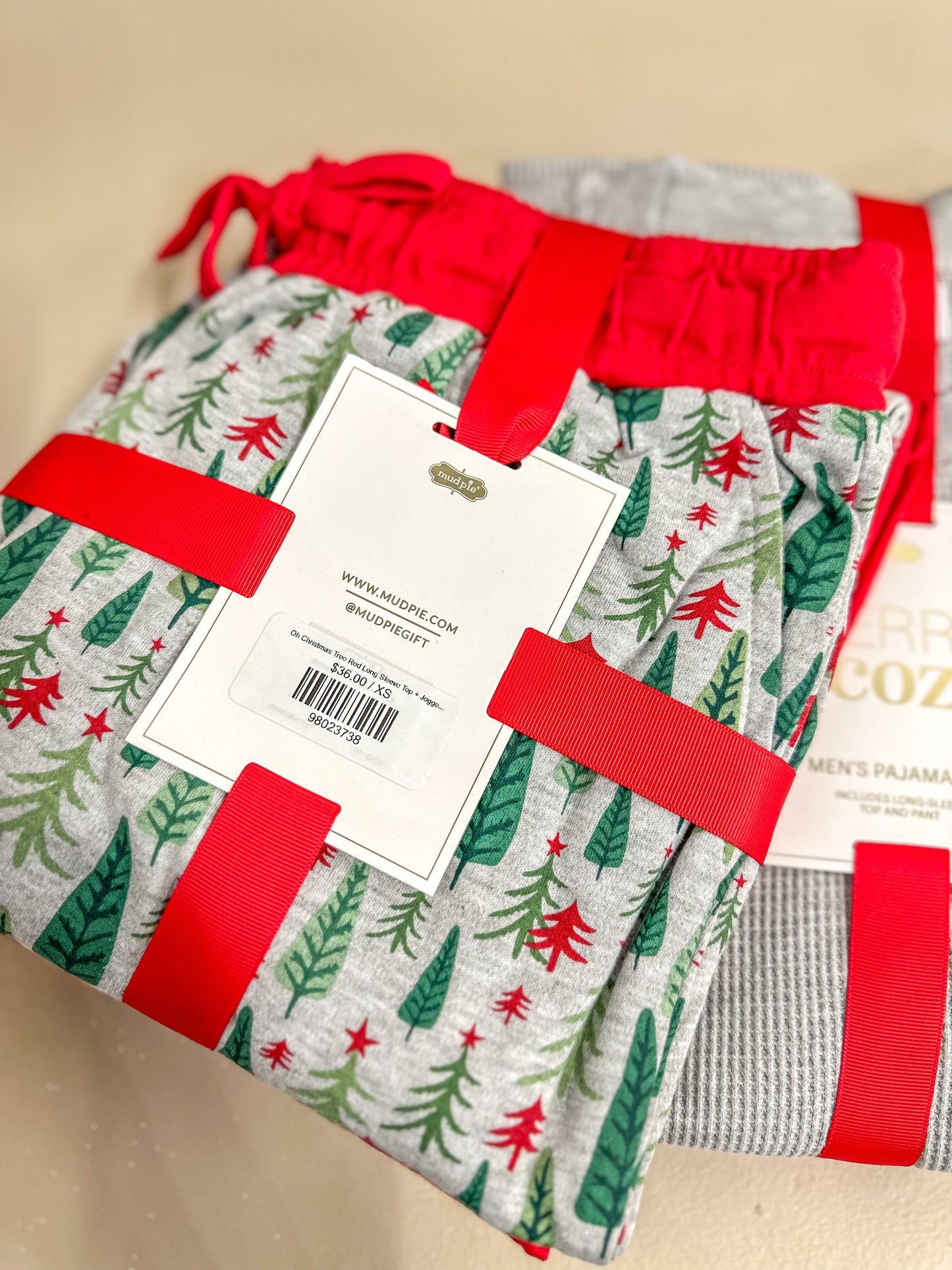 Oh Christmas Tree Red Long Sleeve Top + Jogger Pajama Set