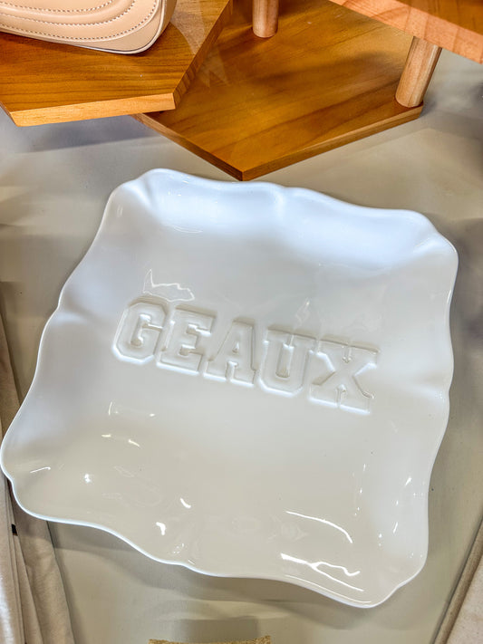 Geaux Embossed Square Platter