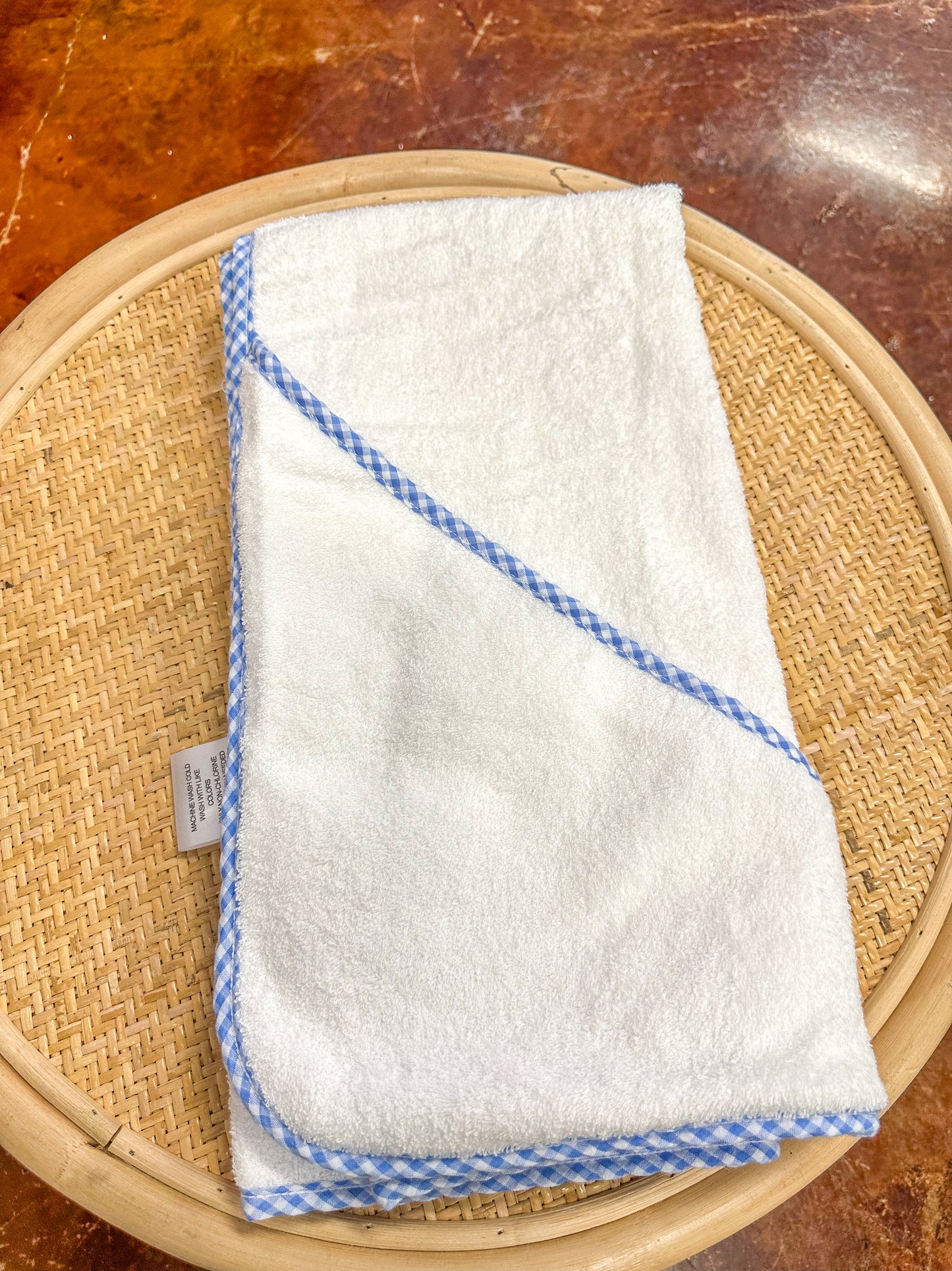 BB Blue Gingham Infant Hooded Towel