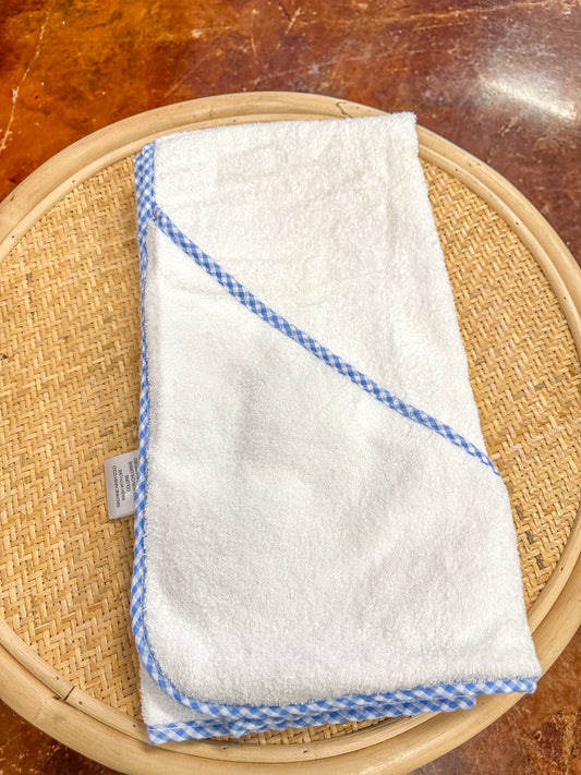 BB Blue Gingham Infant Hooded Towel