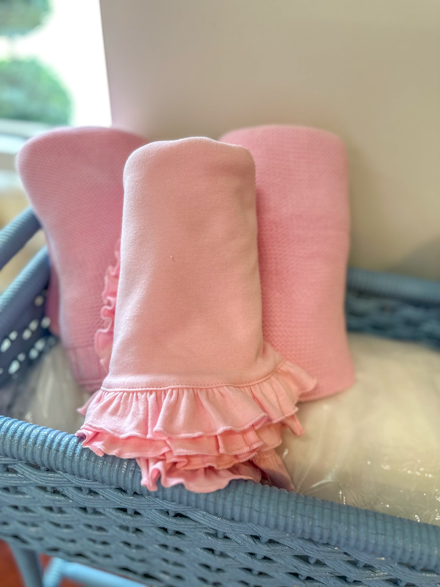BB Light Pink Ruffle Infant Blanket