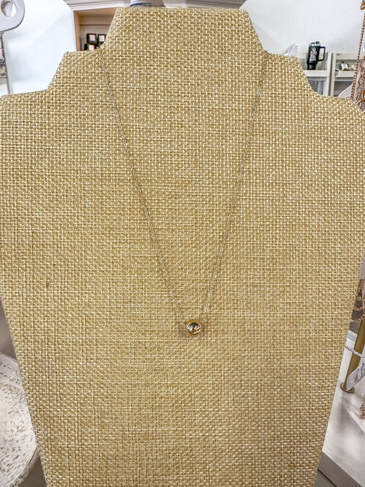 Thin Single Gold Bead Necklace