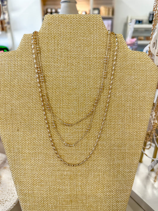 Triple Dot Gold Layered Necklace