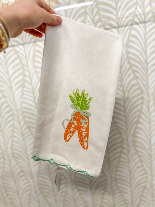 Carrot Scallop Edge Hand Towel
