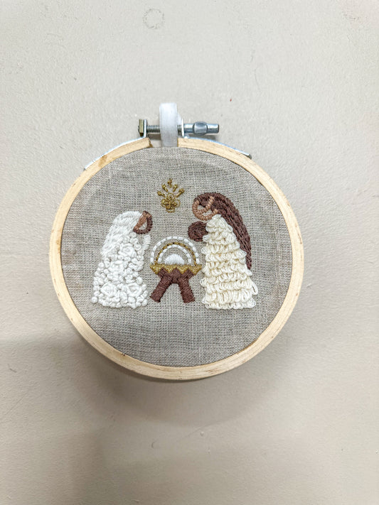 Joseph Nativity Embroidered Hoop Ornament