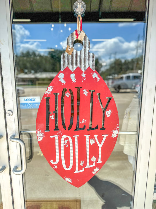 Holly Jolly Ornament Door Hanger