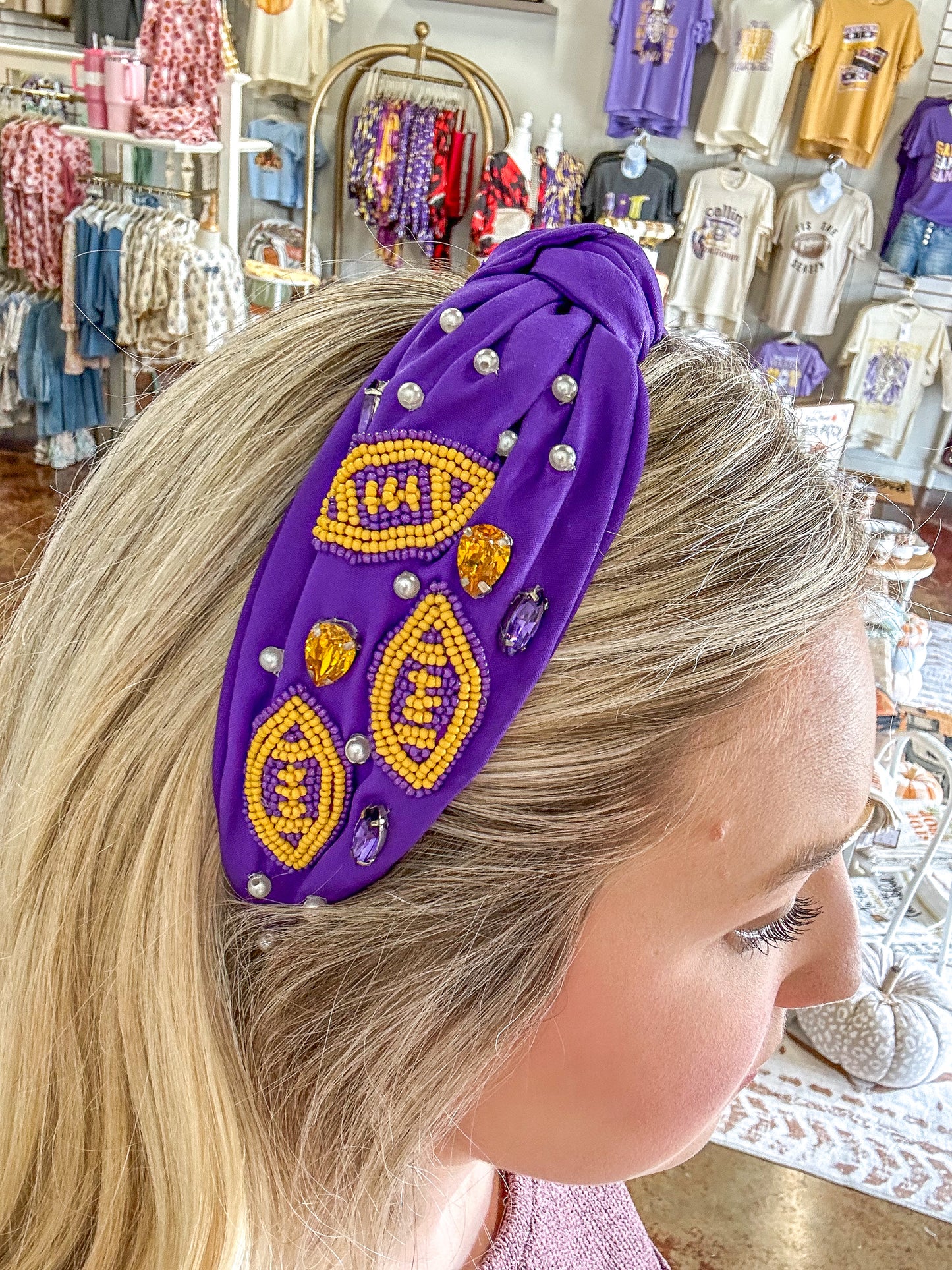 Purple & Gold Fantasy Football Headband