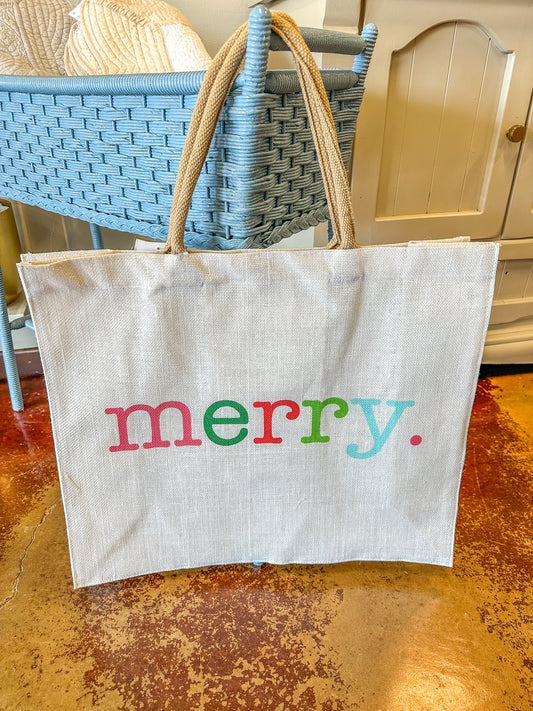 Merry White Multi Carryall Tote