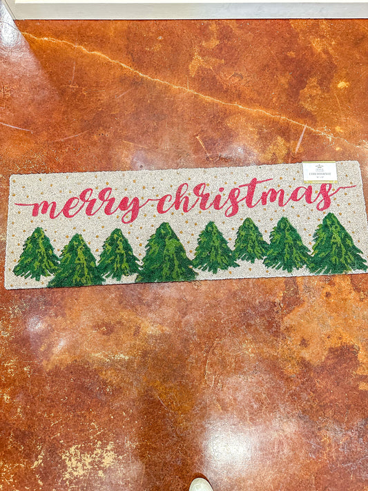 Merry Christmas Royal Fir Coir Double Doormat